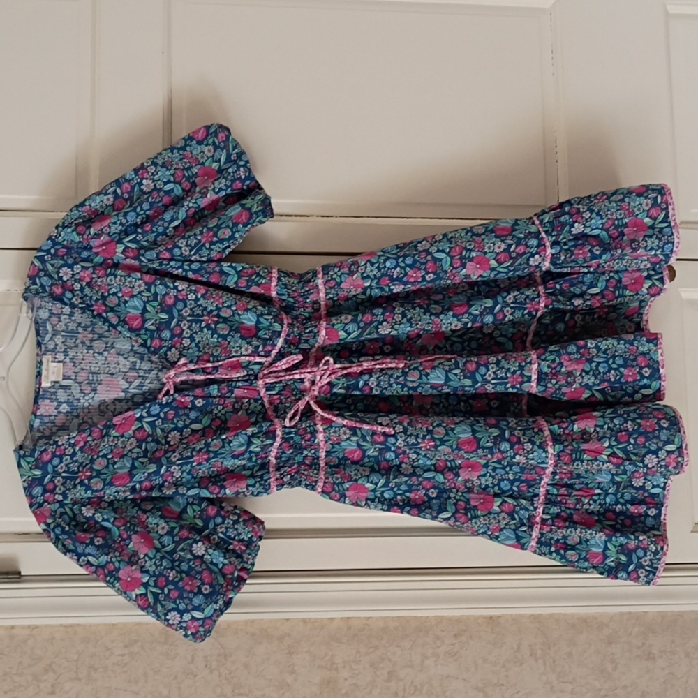 Shoshanna Vibrant Floral Puff Sleeve Mini Dress.Pit To Pit 18" - Picture 5 of 10